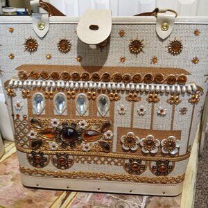 VINTAGE ENID COLLINS  CABLE CAR BUCKET BAG
